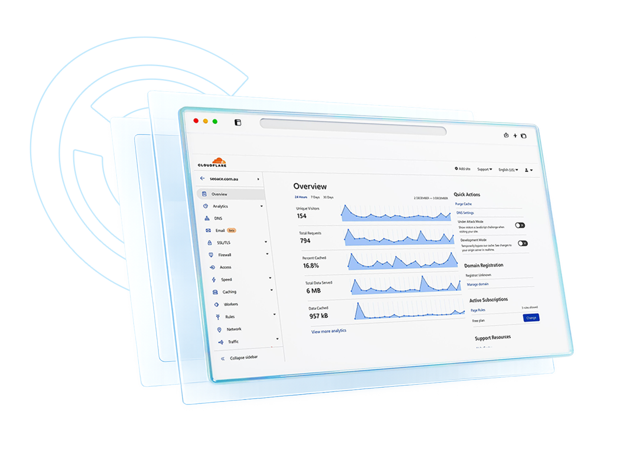 Cloud WAF protecting web applications with DDoS mitigation and bot management